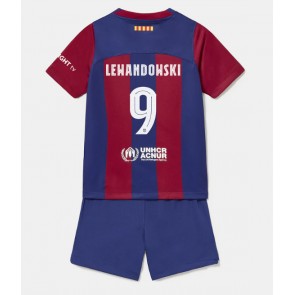 Barcelona Robert Lewandowski #9 Domaci Dres za Dječji 2023-24 Kratak Rukavima (+ kratke hlače)